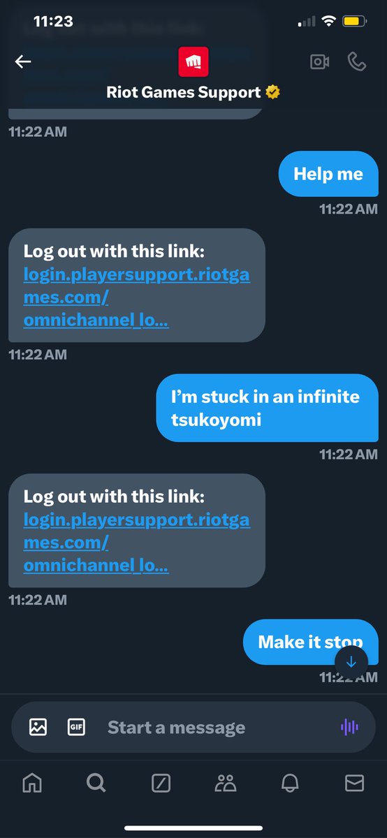 DMikhial's tweet photo. @RiotSupport 
It doesn’t work or end I was just want support https://t.co/eXMlyZ107w
