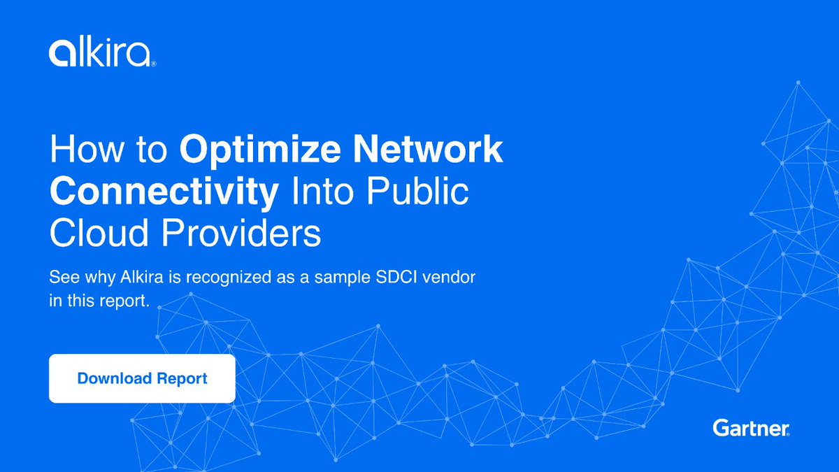 alkiranet's tweet photo. Looking to make the most of #multicloud? Connectivity is the first step! Check out this complimentary Gartner report on How to Optimize Network Connectivity into Public Cloud Providers. https://t.co/b7aT8zo6bQ https://t.co/BeZOmgwGvS