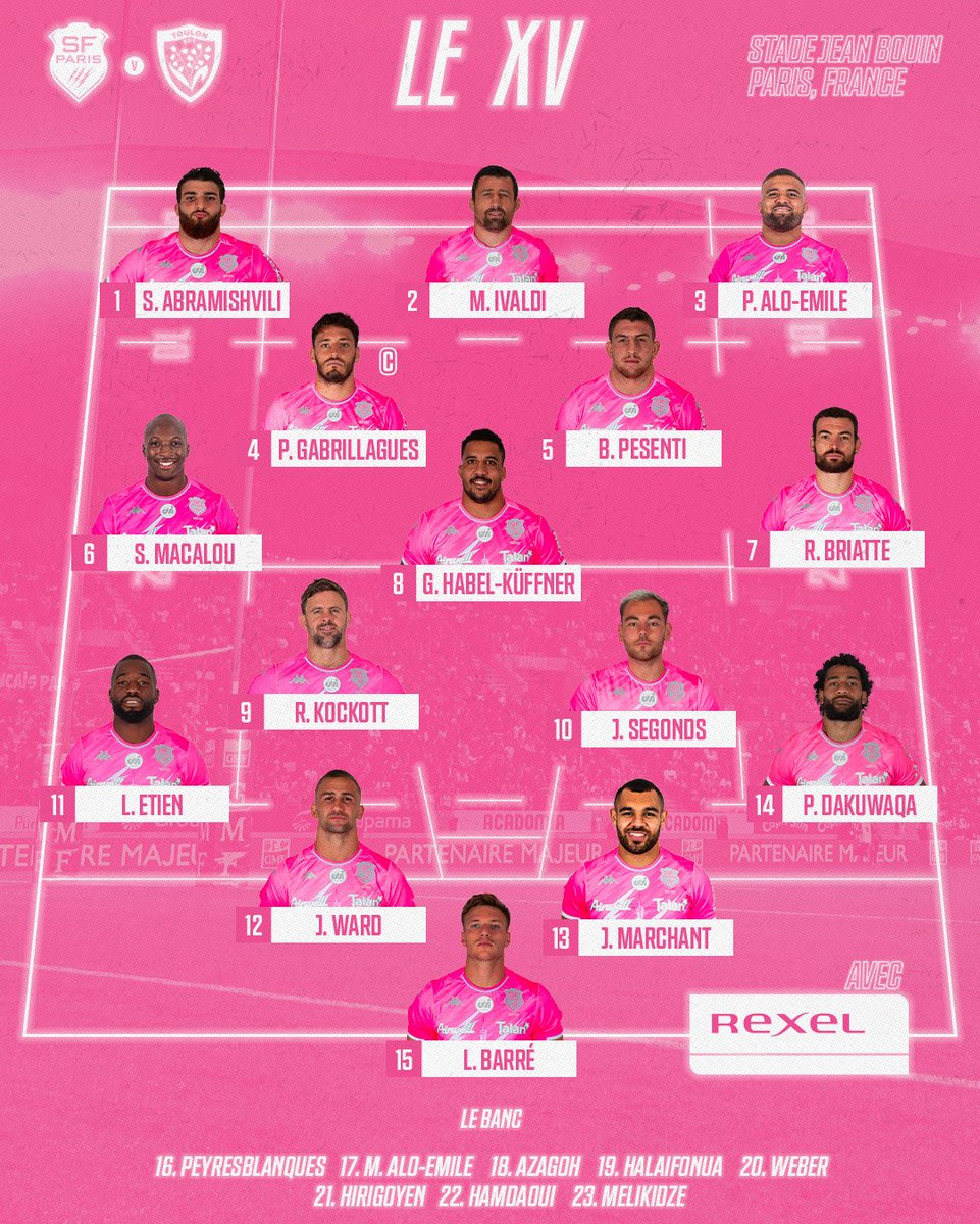 SFParisRugby's tweet photo. 📋 𝙇𝙀 𝙓𝙑
🔥 𝙇𝙀 𝙎𝙋𝙍𝙄𝙉𝙏 𝙁𝙄𝙉𝘼𝙇
🕊 𝑇𝑟𝑜𝑝ℎ𝑒́𝑒 𝐶ℎ𝑟𝑖𝑠𝑡𝑜𝑝ℎ𝑒 𝐷𝑜𝑚𝑖𝑛𝑖𝑐𝑖

7️⃣ changements dans l'équipe titulaire

#SFPRCT | avec @Rexel_Group https://t.co/LHMrfTwrCu