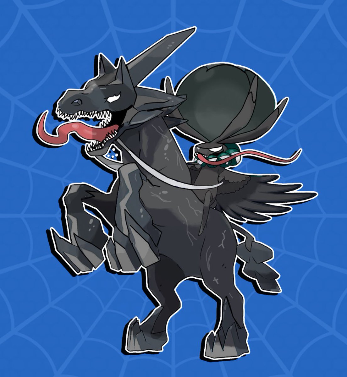 Pen_Paladin's tweet photo. Ok why not. Venomrex Venom Rider.
.
#venomhorse #calyrex #venom #pokemonmeme https://t.co/7aJf6ANNRD