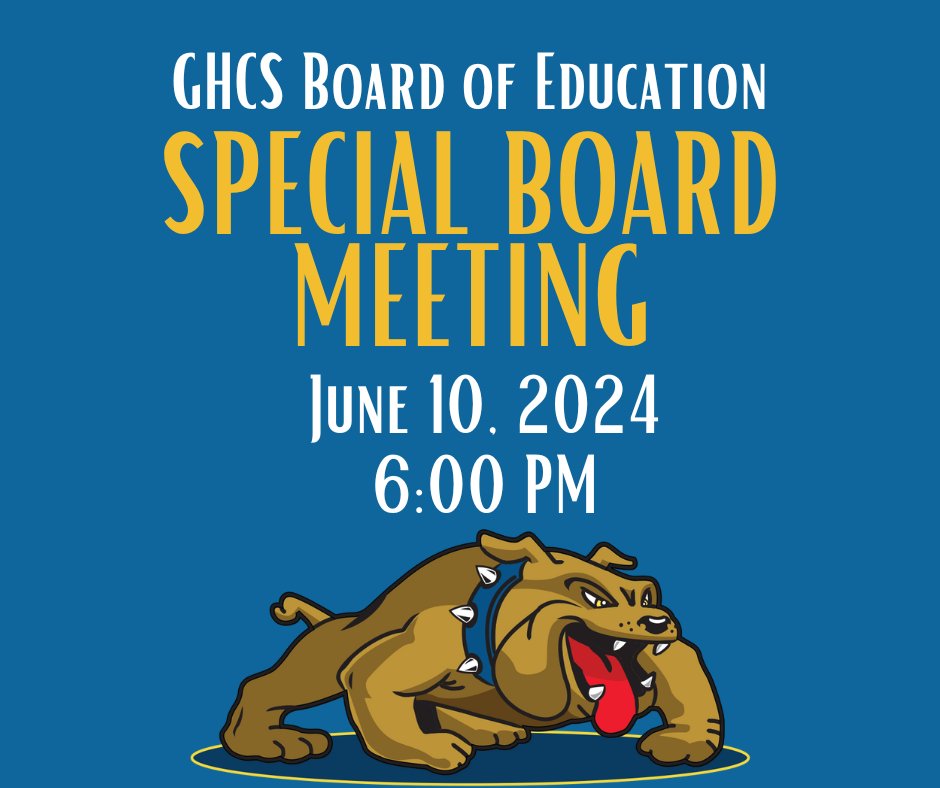 SPECIAL BOARD MEETING/WORK SESSION

A special board meeting/work session will be held on Monday June 10, 2024 at 6 PM at the Board offices of the Garfield Heights City Schools at 5640 Briarcliff Dr. Garfield Heights, Ohio 44125. No Action will be taken