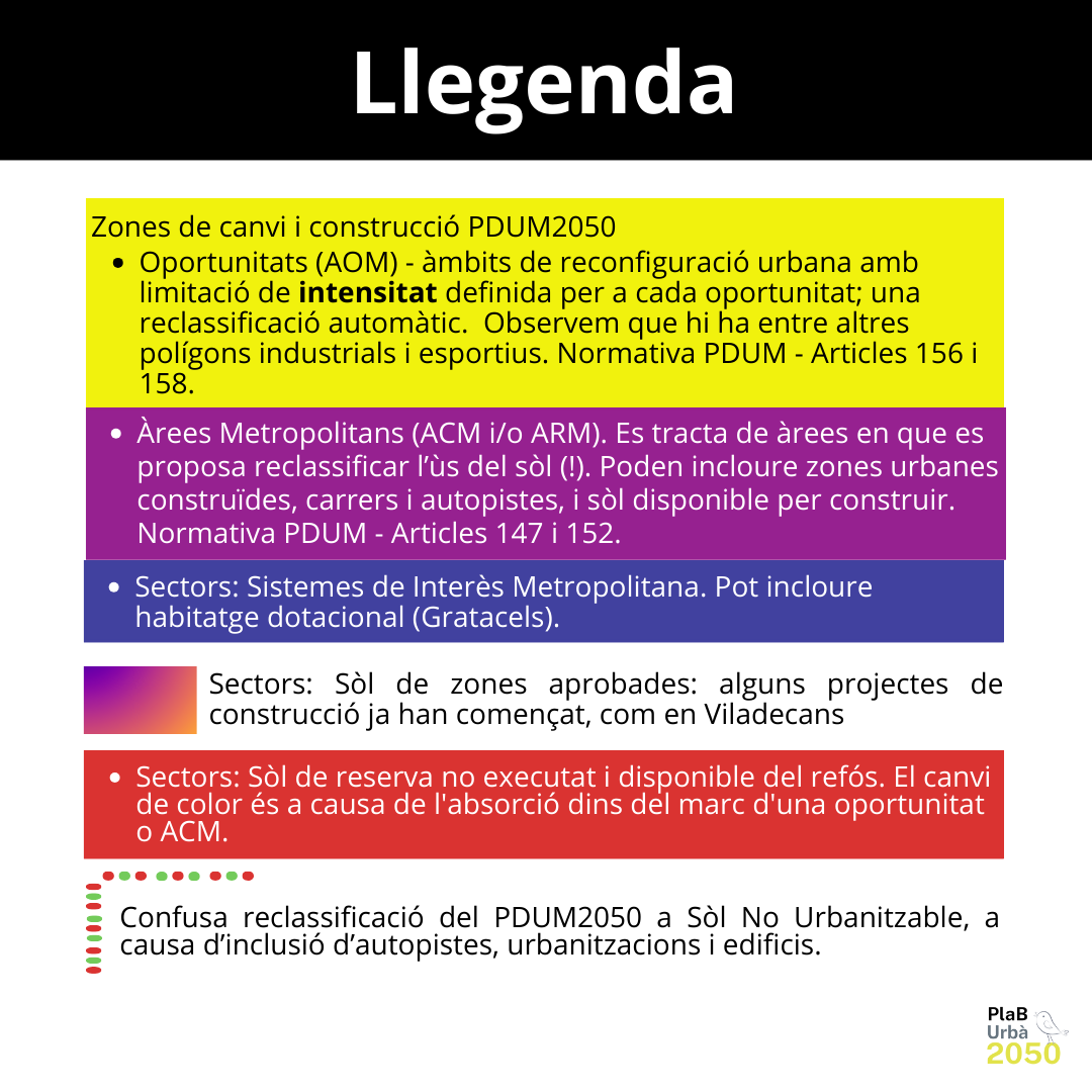 PlaBUrba2050's tweet photo. ❗Descobreix 3 conceptes bàsics del PDUM2050, que planifica com i on construir 128.473 habitatges al Baix Llobregat.
🌍 🏠 Hem d’entendre com ens treuen encara més la poca capacitat de #participació per decidir com #respirar el 2050.
#STOP50ºC #ProuCiment #Niunpamdeterra https://t.co/GB4s8p0Z17