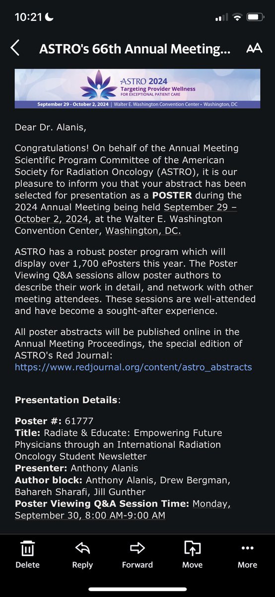 Anthony Alanis (@anthonyalanis01) on Twitter photo I am thrilled to be presenting the educational impact of the RadOnc Student Scan Newsletter at <a href="/ASTRO_org/">ASTRO</a> 2024! 🎉
Thank you <a href="/JillGunther/">Jillian Gunther</a>, <a href="/dtbergman/">Drew T Bergman, MD</a>, & <a href="/bajawithablast/">Bahareh S.</a> for your tremendous support! Also, thank you <a href="/Applied_RadOnc/">Applied Radiation Oncology</a> for making this initiative possible! 🙏 I am thrilled to be presenting the educational impact of the RadOnc Student Scan Newsletter at <a href="/ASTRO_org/">ASTRO</a> 2024! 🎉
Thank you <a href="/JillGunther/">Jillian Gunther</a>, <a href="/dtbergman/">Drew T Bergman, MD</a>, & <a href="/bajawithablast/">Bahareh S.</a> for your tremendous support! Also, thank you <a href="/Applied_RadOnc/">Applied Radiation Oncology</a> for making this initiative possible! 🙏