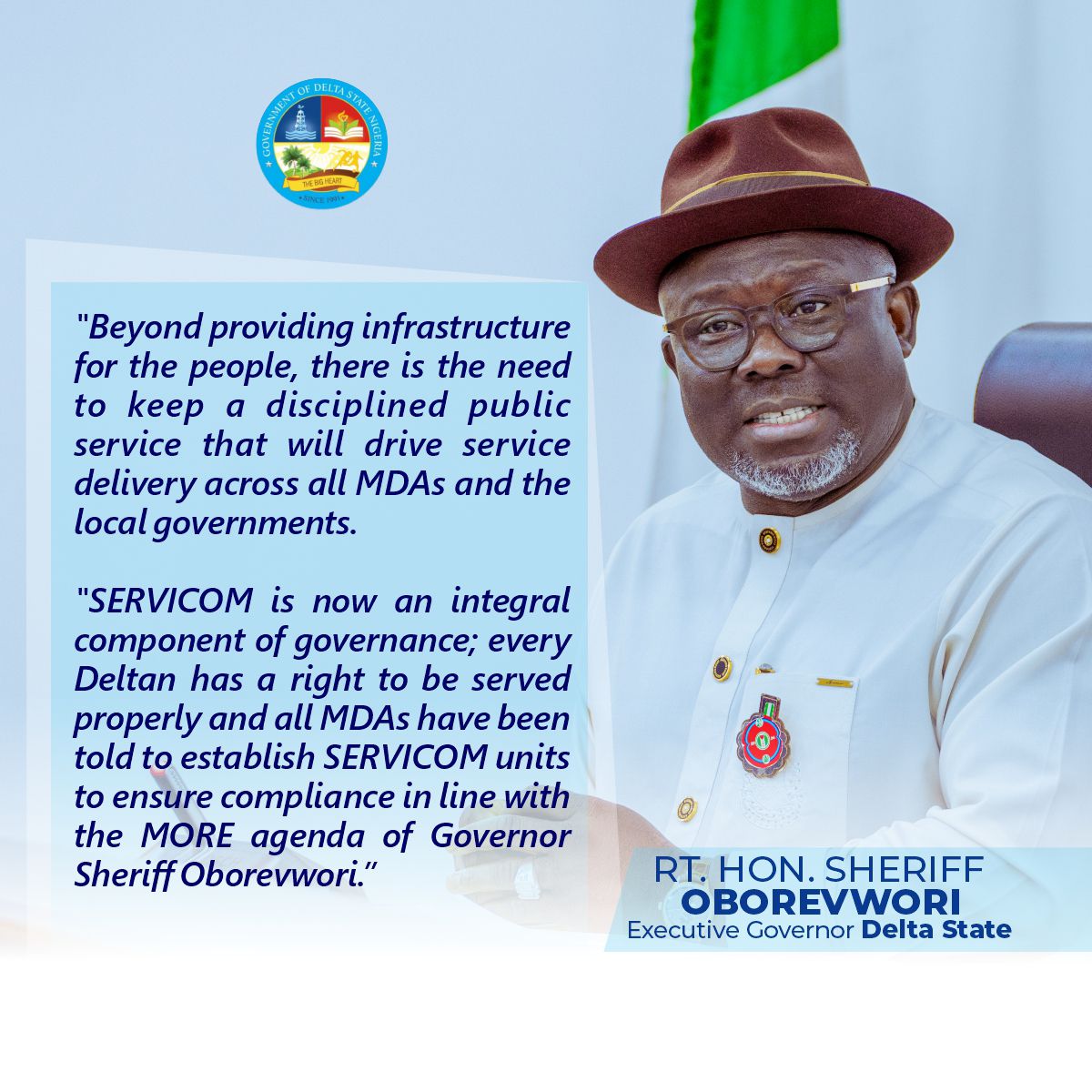 BenedictTreasu1's tweet photo. Governor Sheriff will prioritize the needs and interests of Deltans.

#AdvancingDelta https://t.co/GWHN6Nu5k8
