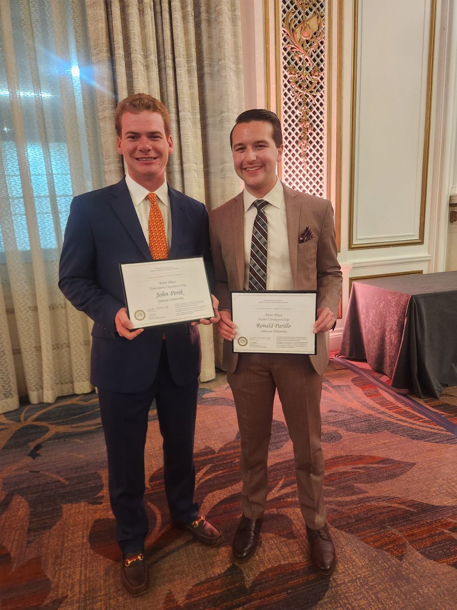 NewhouseSU's tweet photo. .@NewhouseSU students John Perik and Ronald Parrillo captured first-place honors last night at @HearstAwardsSF! Chilekasi Adele and Murphy McFarlane also earned distinctions as runners-up in the prestigious competition. Huge congratulations to all!

More:https://t.co/8teMooV3PX https://t.co/WVarT4wsA2