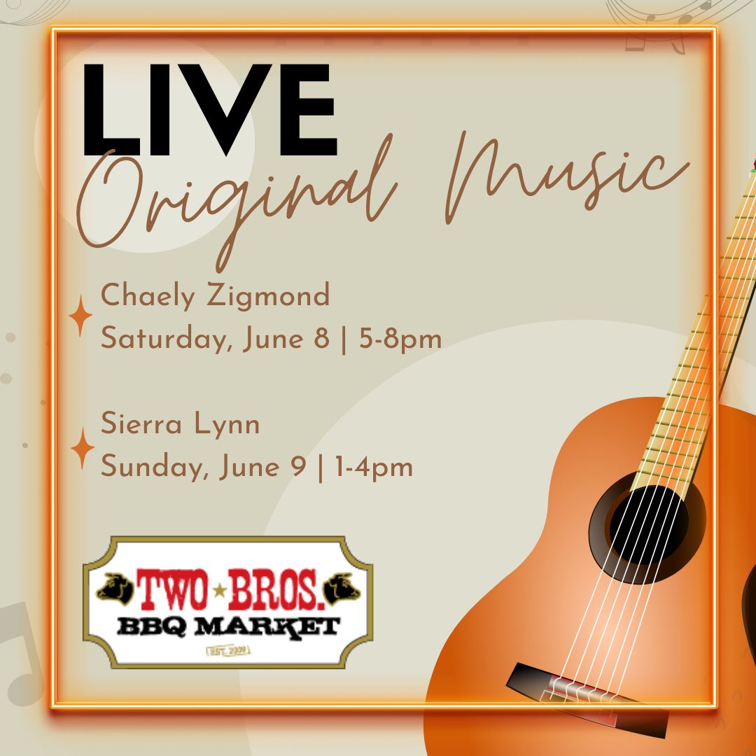 What could be better than Two Bros' fine BBQ with a side of free music? Grab the family and join us this weekend to enjoy live original music on our patio. Chaely Zigmond plays Saturday, June 8, from 5-8pm, and Sierra Lynn on Sunday, June 9, from 1-4pm.