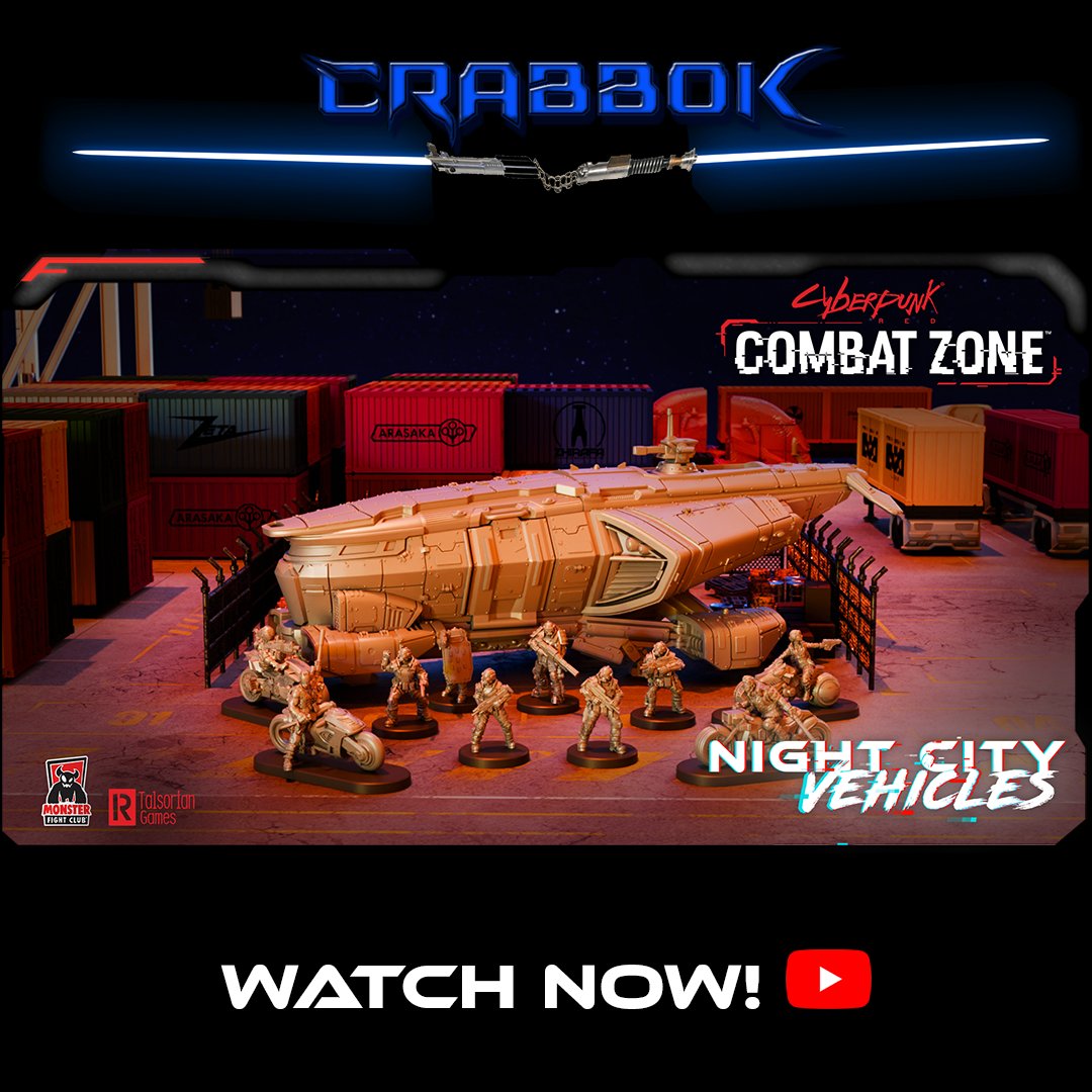MonsterFight31's tweet photo. Chooms! @crabbok_ig just dropped an awesome review that goes over our Cyberpunk RED: Combat Zone™ - RePrint and Vehicle MAYHEM Kickstarter. It's definitely a great watch. 

Watch here: https://t.co/otip4ElvFo

Or head over to the KS now! https://t.co/ry3MoD7FJS https://t.co/ScqlZKQ1hg