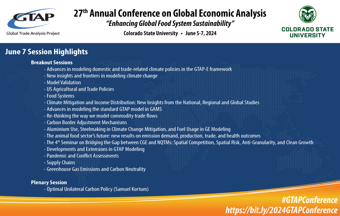 GTAP_Purdue's tweet image. Final day of #GTAPConference at @ColoradoStateU. Still lots of great presentations to be delivered! #GTAP

gtap.org/events/confere… - via #Whova Event Platform