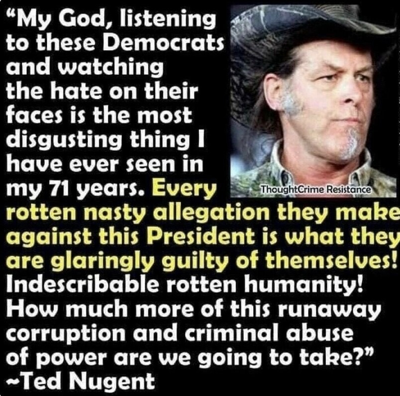 PecanC8's tweet photo. Who agrees with Ted Nugent? https://t.co/iU5m9m25U8