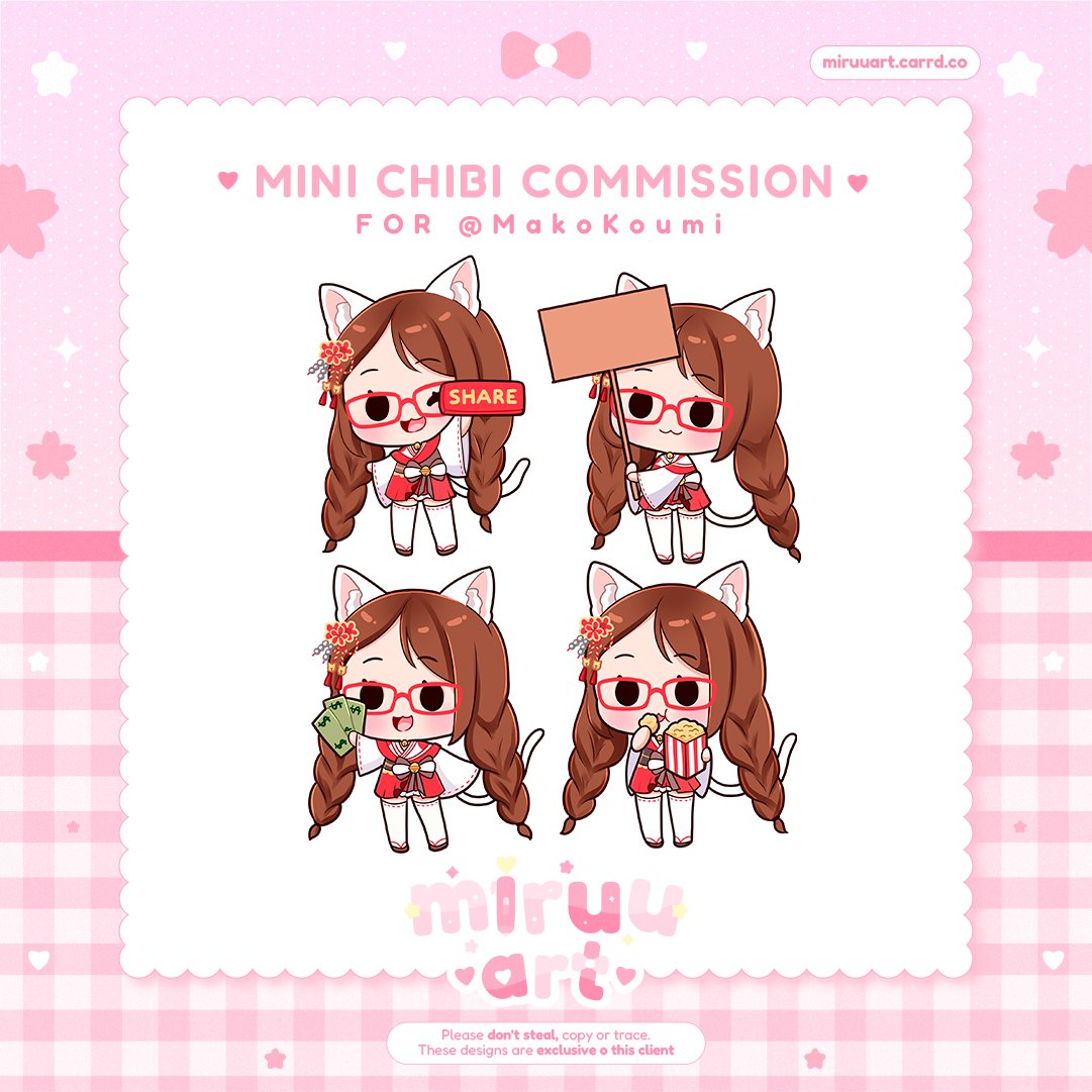 🐈🩷Mini Chibis for @MakoKoumi Thank you so much for your order 🤧