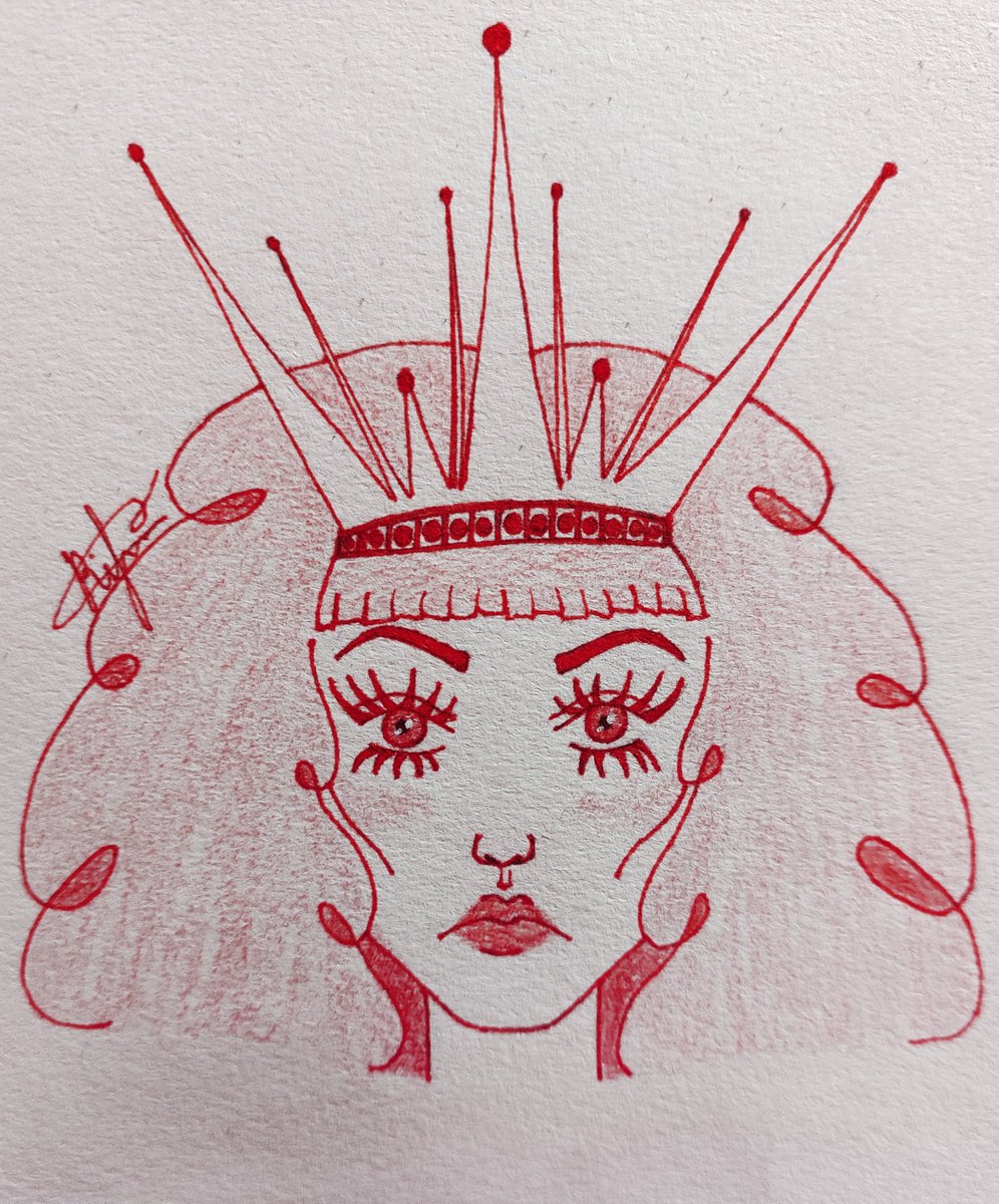 Reviesette's tweet photo. I drew a new OC~
Welcome Red Princess (don't call her sweet)
She's very picky, prude and, overall, such a disease
But you can win her heart with some tasty presents
Please like and share to support<3
#traditional #sketchbook #liner #pencils #red #OC #original #redprincess https://t.co/zcChw1hodK