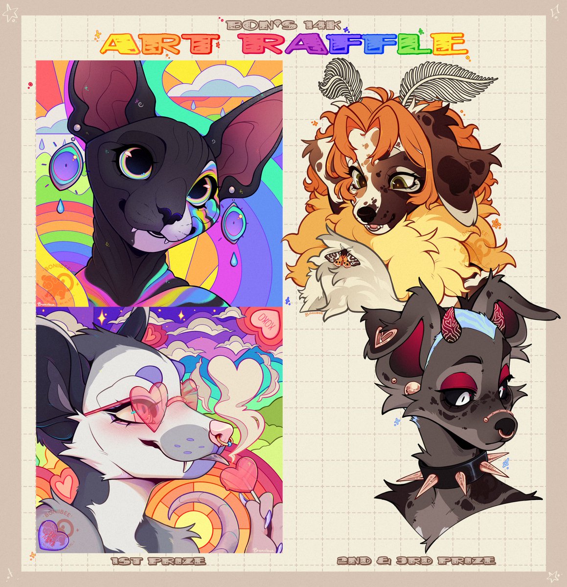 Boniibee's tweet image. ✨ ART RAFFLE ✨

Thank you guys so much for 14k! I haven't hosted a raffle in ages, so I figured it's about time!

To enter - 
⋆.˚ Follow &amp;amp; RT
๋࣭ ⭑₊ (opt.) Reply with a ref! (SFW only please!)

‧˚₊⋅ Three winners with be chosen on June 30th ‧₊˚.