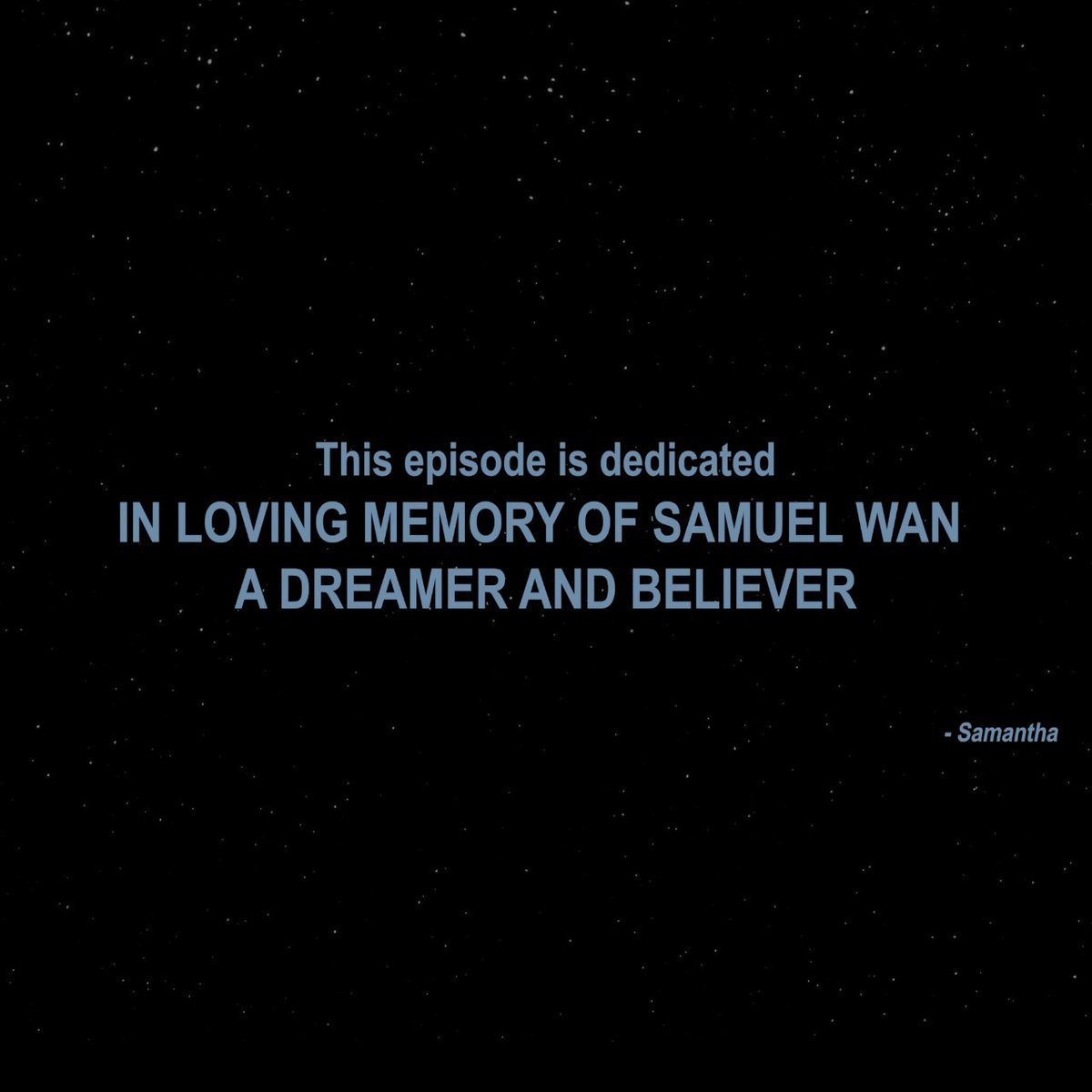 spacejanitors's tweet image. Keep an eye out for this week's touching dedication. From one Sam to another, our amazing director, Samantha Wan, is dedicating the final episode this season to her father. ❤️