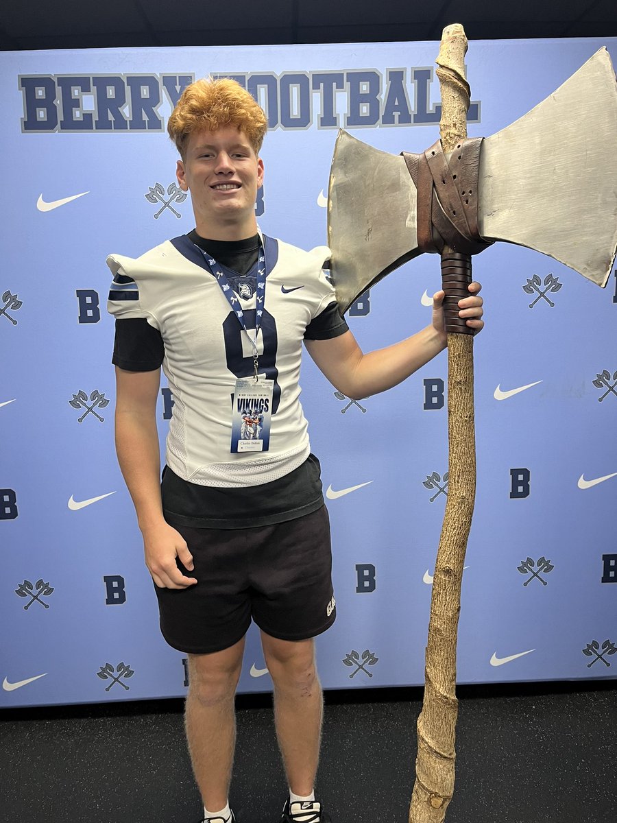 CharleyDahlen's tweet photo. Had a great time visiting @BerryFootball today. Beautiful campus, hope to be back soon! @BCCoachK @coachargote53 @CoachAdamHolley @Coach_Berutich @CoachKRBJr https://t.co/OIymVbJDaD