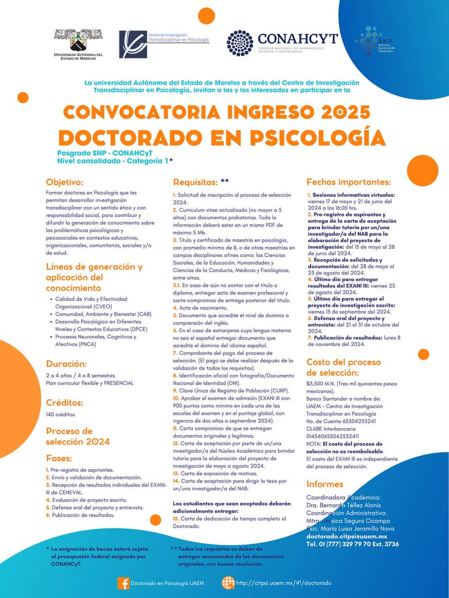 BelemQD's tweet photo. Por si alguien de acá tiene el interés de estudiantes el doctorado en Psicología https://t.co/e2gabdTUgQ