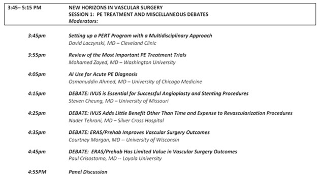 Midwestern Vascular Surgical Society (@mwvssociety) on Twitter photo The first #NewHorizons session for #MVSS24 during our annual meeting is an amazing discussion of #PulmonaryEmbolism and miscellaneous debates on #IVUS and #Prehab. With speakers from <a href="/CCFVascSurg/">Cleveland Clinic Vascular Surgery</a>, <a href="/WashUVascular/">WashU Medicine Section of Vascular Surgery</a>, <a href="/UChicagoAorta/">UChicagoAorta</a>, <a href="/MizzouVascular/">University of Missouri Vascular Surgery</a>, <a href="/LoyolaVascular/">Loyola Vascular Surg</a> and <a href="/WiscSurgery/">UW-Madison Department of Surgery</a> The first #NewHorizons session for #MVSS24 during our annual meeting is an amazing discussion of #PulmonaryEmbolism and miscellaneous debates on #IVUS and #Prehab. With speakers from <a href="/CCFVascSurg/">Cleveland Clinic Vascular Surgery</a>, <a href="/WashUVascular/">WashU Medicine Section of Vascular Surgery</a>, <a href="/UChicagoAorta/">UChicagoAorta</a>, <a href="/MizzouVascular/">University of Missouri Vascular Surgery</a>, <a href="/LoyolaVascular/">Loyola Vascular Surg</a> and <a href="/WiscSurgery/">UW-Madison Department of Surgery</a>