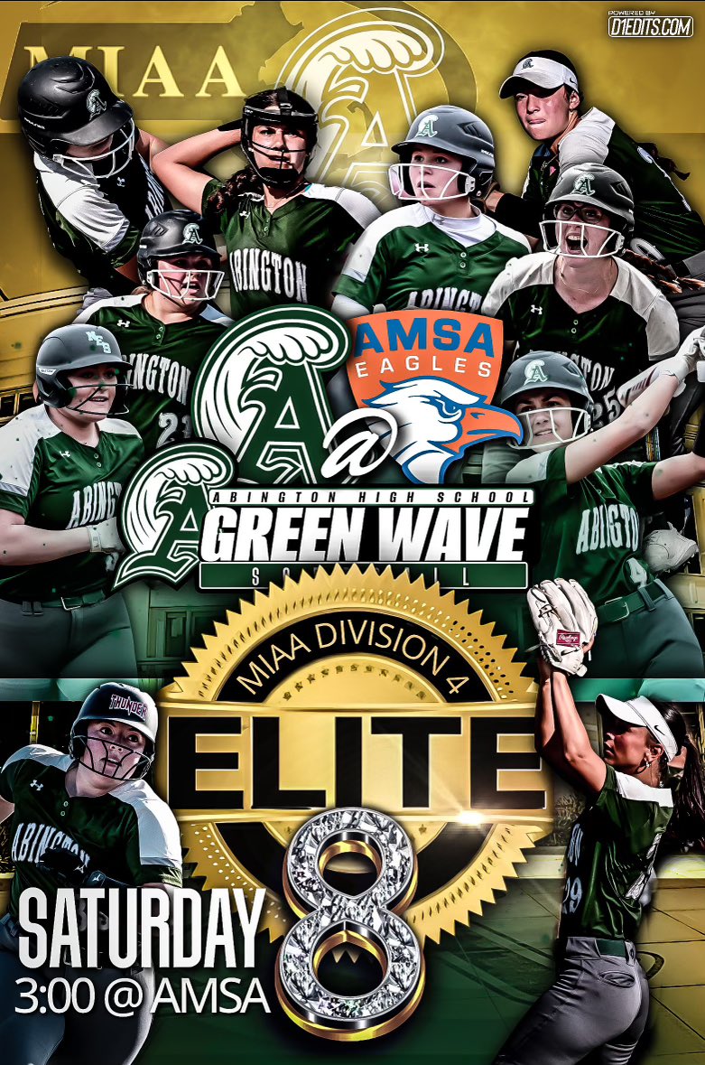 Softball will play AMSA at Marlborough High School tomorrow at 3 PM in the MIAA Quarterfinals - tickets through GoFan.co