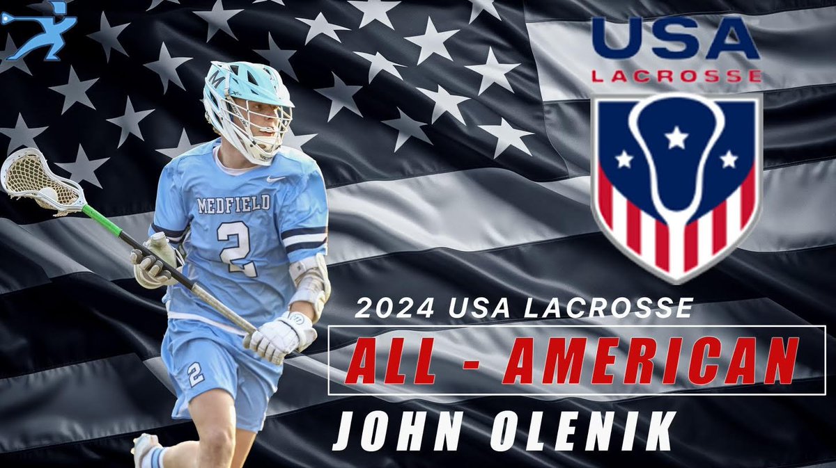 Congrats to Junior FOGO Johnny Olenik for his selection to the <a href="/USA_Lacrosse/">USA Lacrosse</a> 2024 All American team. He is #MedLax's 39th AA honoree. 🫡🇺🇸 
<a href="/BostonHeraldHS/">Danny Ventura</a>, <a href="/BConn63/">Brendan Connelly</a>, <a href="/nweitzer7/">Nate Weitzer</a>, <a href="/GlobeSchools/">Boston Globe Schools</a>, <a href="/NELaxJournal/">New England Lacrosse Journal</a>, <a href="/LaxRecords/">Mike Loveday</a>, <a href="/HometownWeekly/">Hometown Weekly</a>, <a href="/MedfieldAD/">Medfield Athletics</a>