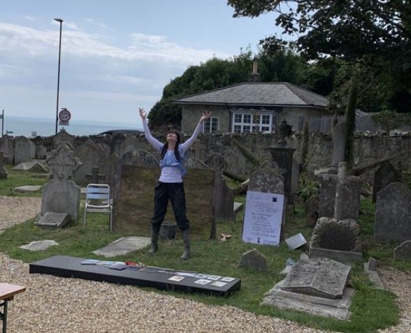 SuzanneMarie05's tweet photo. Delighted to be invited back to @vfringe ! Really looking forward to performing my @portsmouthuni PhD practice-research project again in St Catherine’s Churchyard on 20th July! #gratitude #ML286 #archaeology #maritime #history #performingarts ⚓️🎭🎟️🌊 https://t.co/r8ITSXXJm5
