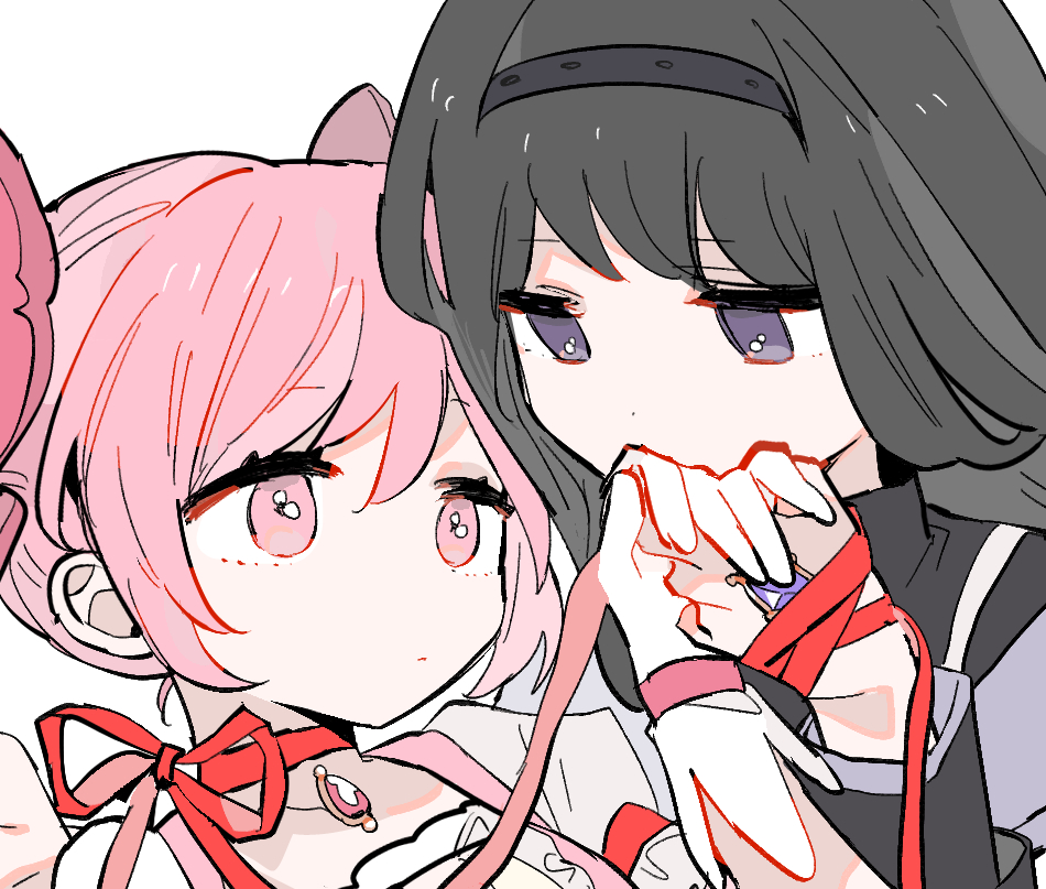 暁美ほむら ,鹿目まどか 「 」|ぴぴおのイラスト