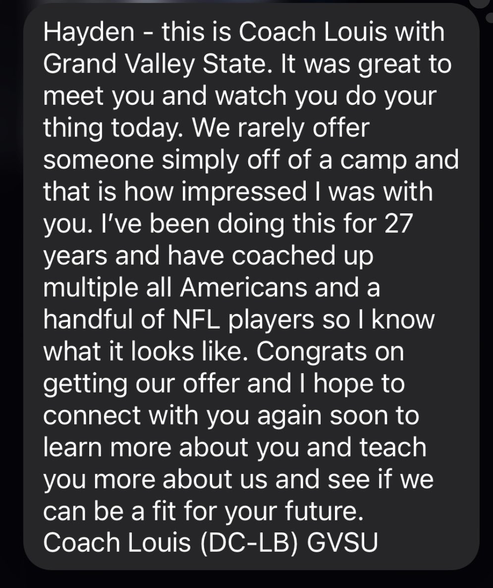 Hayden Danielson (@haydendanielso) on Twitter photo Excited to announce after a great camp at Miami today, I have received my second scholarship offer from Grand Valley State 😎<a href="/CoachLouisGVSU/">Jim Louis</a> <a href="/c_huber5/">Coach Huber</a> <a href="/CincyBrown42/">Ross Brown</a> <a href="/ColerainFtball/">Colerain Football</a> <a href="/CardinalsAll/">Colerain Cardinals Beat Reporter</a> Excited to announce after a great camp at Miami today, I have received my second scholarship offer from Grand Valley State 😎<a href="/CoachLouisGVSU/">Jim Louis</a> <a href="/c_huber5/">Coach Huber</a> <a href="/CincyBrown42/">Ross Brown</a> <a href="/ColerainFtball/">Colerain Football</a> <a href="/CardinalsAll/">Colerain Cardinals Beat Reporter</a>