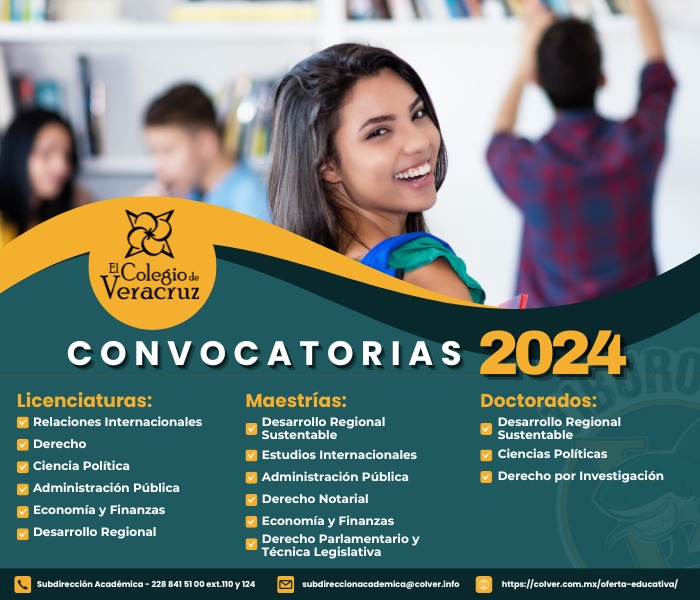 ElColVer's tweet photo. 𝗖𝗢𝗡𝗩𝗢𝗖𝗔𝗧𝗢𝗥𝗜𝗔 𝟮𝟬𝟮𝟰
Regístrate y sé parte de la Comunidad #COLVER!
https://t.co/K6eJGps7j6
Informes 228 841 5100 ext.110 y 124
subdireccionacademica@colver.info
https://t.co/K6eJGps7j6 https://t.co/1CdmJ6DWtq