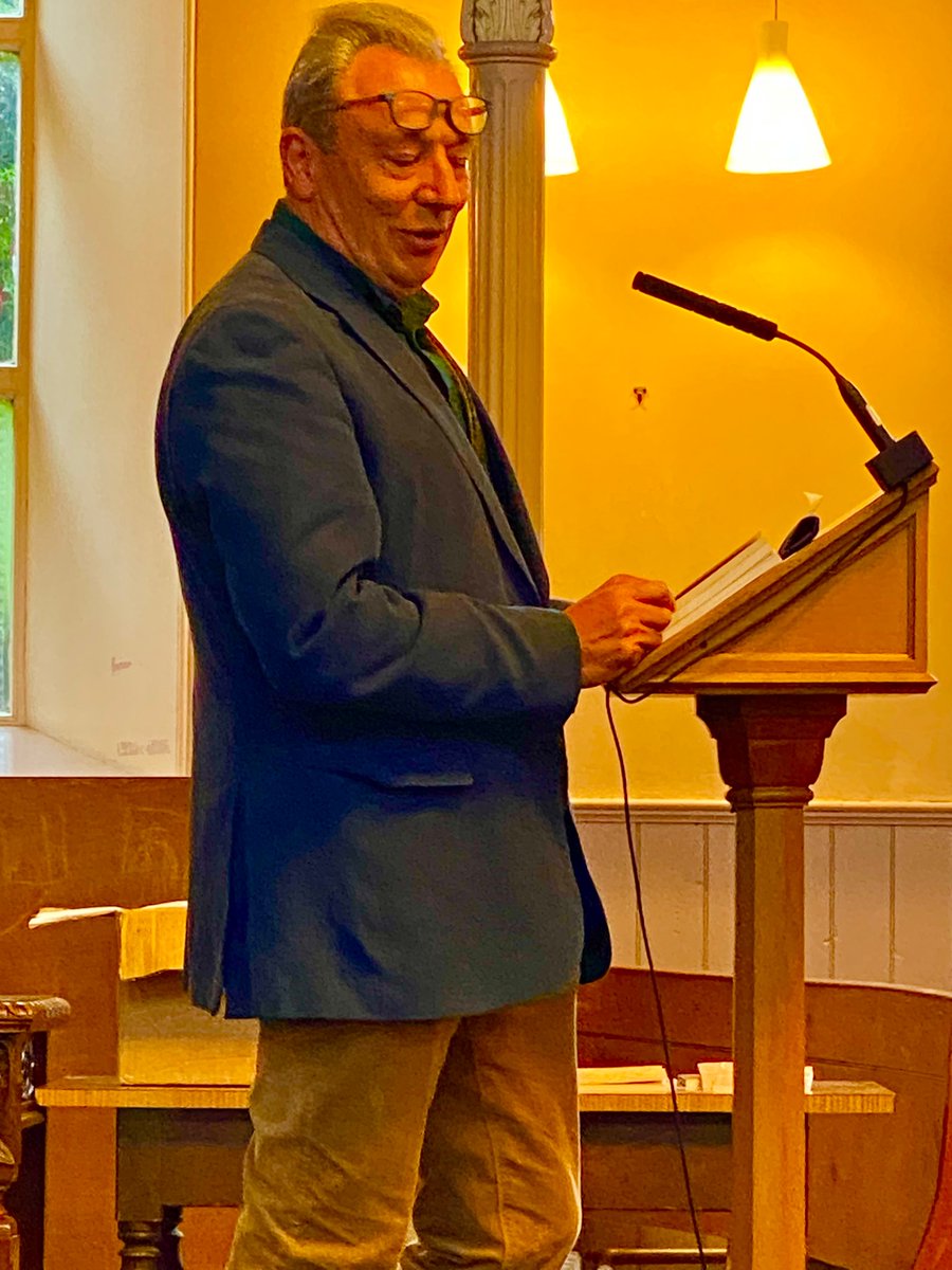 Delighted by the poetry of former Glasgow Makar (Poet Laurette) Jim Carruth. Asked if we would like to hear his wife whistle? Aye!  She placed two fingers in her lips and her huge whistle filled the hall.  Poem followed about her whistle and his love for her.  Cheers and Tears!