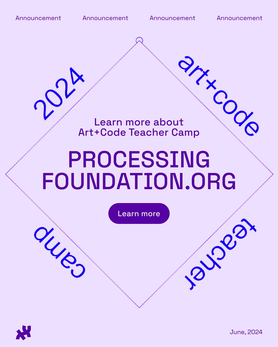 Join us for an Art + Code Teacher Camp Info Session to learn to integrate #opensource coding tools like <a href="/p5xjs/">p5xjs</a> and #Processing into art education✨ Teachers will be provided a stipend, mentorship, and community for this opportunity. tinyurl.com/artpluscode2024 #artpluscode2024