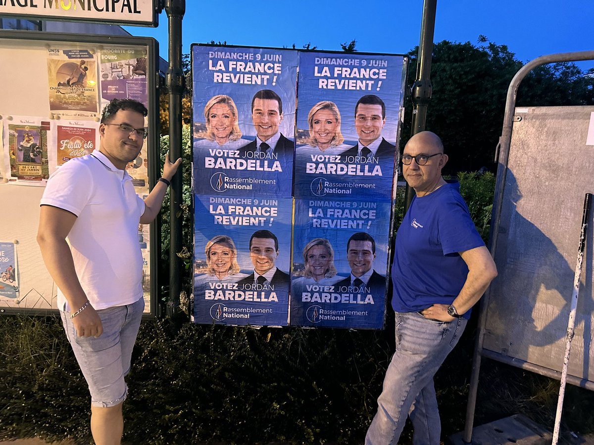 SoldatFrancais_'s tweet photo. On continue jusqu’à Minuit !
On lâchent rien jusqu’au bout pour @J_Bardella avec les militants du @RNational77 sur les #Cantons de Lagny et Torcy 💪🏼
#DimancheJeVoteBardella 🇫🇷 https://t.co/bUatYGRc2x