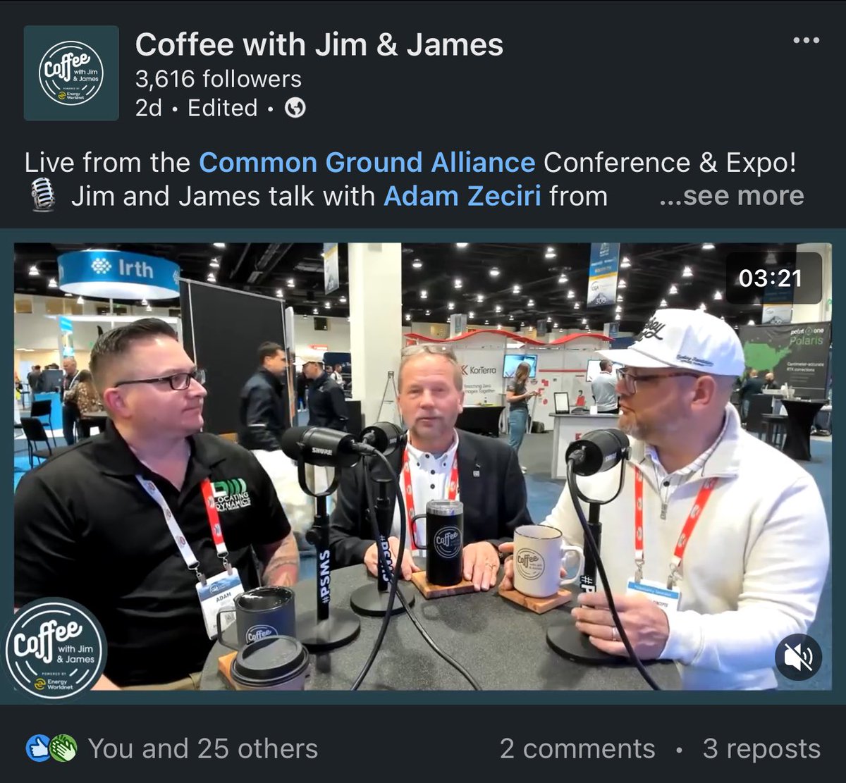LocatingDynamic's tweet photo. Check out Adam Zeciri's interview with Coffee With Jim and James Podcast on Linkedin at @cgaconference in Colorado Springs, CO! Link in Bio. #cgaconference #cgaconference2024 #locatingdynamics https://t.co/L8SYSHGFMm