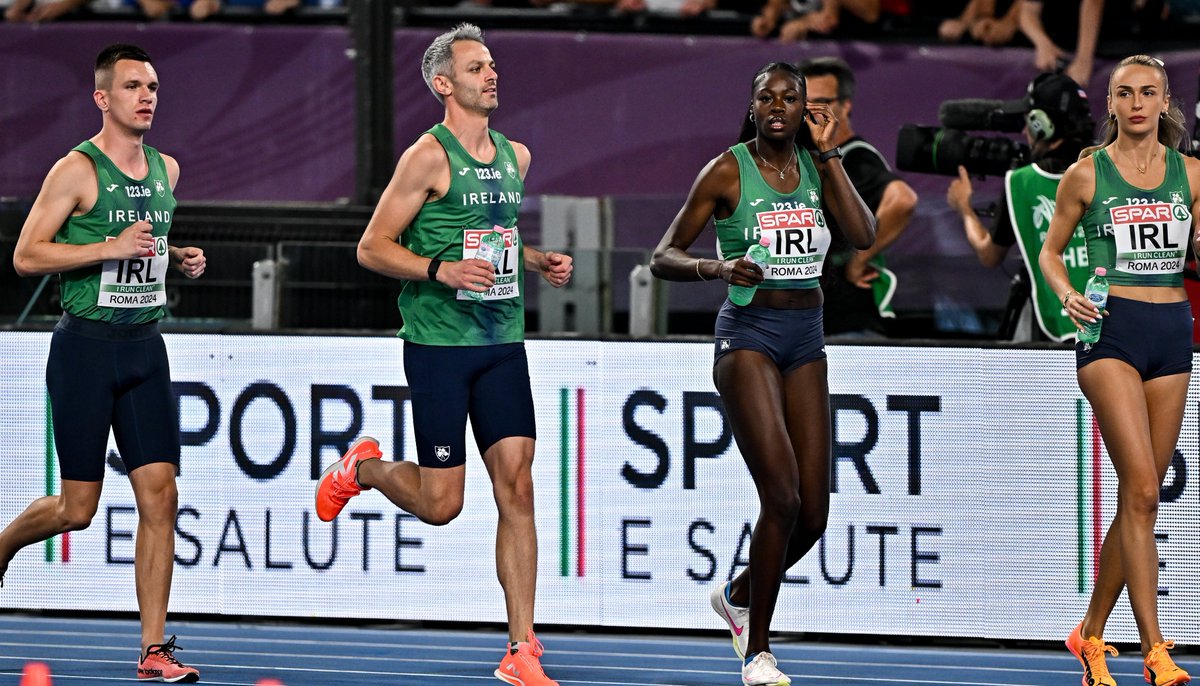 🥇GOLD FOR IRELAND AT THE EUROPEAN CHAMPIONSHIPS ☘️☘️☘️
An astonishing performance form the mixed relay team to storm to gold! #RTEsport