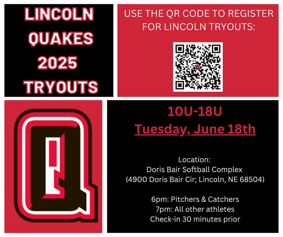 NEQuakesLemke's tweet photo. Nebraska Quakes 14U is now looking for players for the 2025 season! 

Please reach out to Coach Lemke at 402-217-4213 if you are interested in setting up a private tryout. https://t.co/fvNsknWYGI