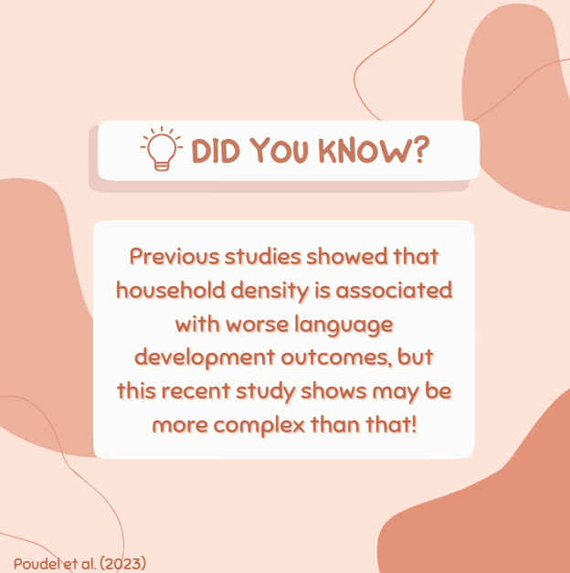 UTDDevNeuroLab's tweet photo. In this interesting publication, researchers have us rethinking the way household density affects a child's linguistic development! https://t.co/0OtEXIYhfJ