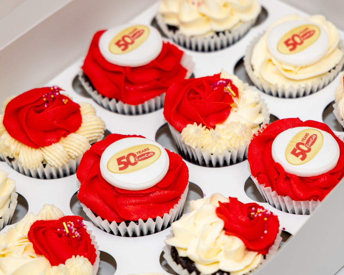 ComCabLondon's tweet photo. ❤️ 🖤 A big thank you to everyone who popped into William Road last week, to help us celebrate ComCab's 50th year anniversary! It was amazing to see so many familiar faces and take a look back at some of our favourite moments over the years. #ComCab #50Years #Anniversary https://t.co/rzj7o511F1