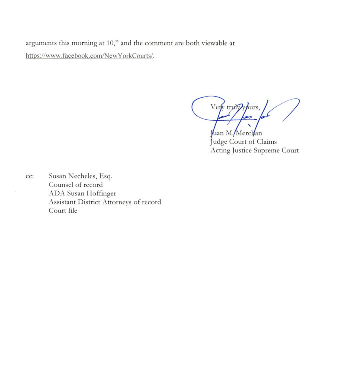 🚨 BREAKING: Judge Merchan sends letter to parties in NY Trump case notifying them that this comment was left on their Facebook page before the verdict:

“My cousin is a juror and says Trump is getting convicted &amp; Thank you folks for all your hard work!!!!.”