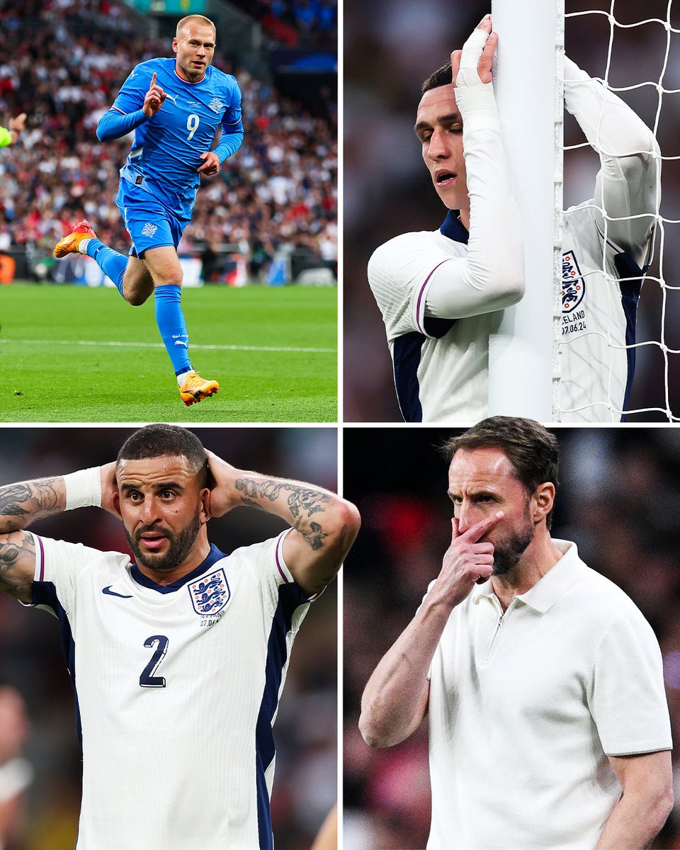 sportbible's tweet photo. England LOSE 1-0 to Iceland in their final match before Euro 2024 😱❌ https://t.co/rvcjKTQj3a