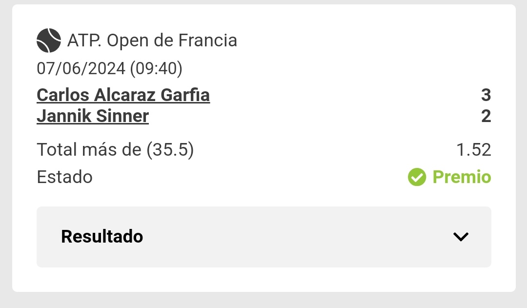 MPpicksArg's tweet photo. ✅️Over 35,5 games Alcaraz-Sinner
✅️Zverev win

Dos cuotas hermosas y se dieron ambas de sobra

💖Dejen su LIKE si las siguieron y si quieren que vuelva a publicar Picks FREE🔥 como antes!!! https://t.co/vdCUahzPR9