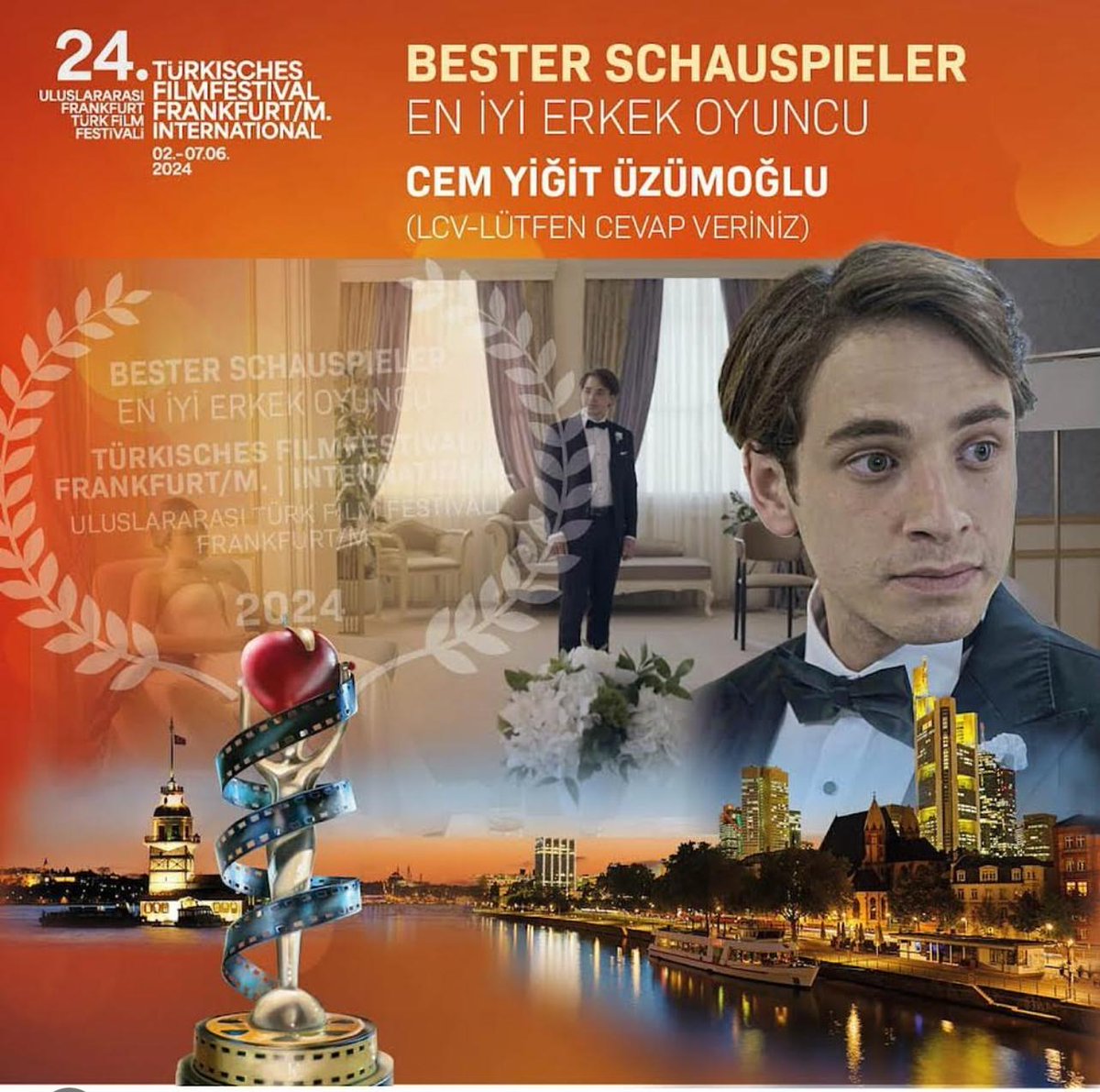 ErdiIsik2's tweet photo. Günün en güzel haberi Frankfurt'tan geldi! #LCV Frankfurt'ta En İyi Film, En İyi Erkek Oyuncu ve En İyi Kadın Oyuncu ödüllerini aldı🎈 Canım ekibimi tebrik ederim❤️🙏 https://t.co/lX98FZLh2x