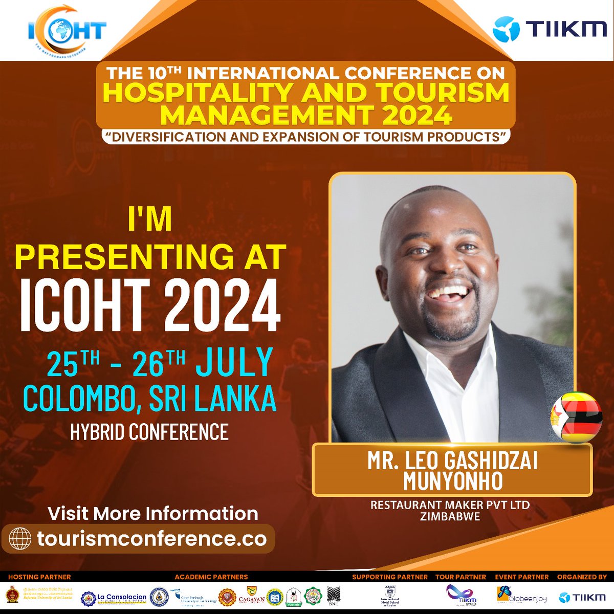 leomunyonho's tweet photo. I am honoured to present my research paper at the 10th International Conference on Hospitality and Tourism 2024. It's time to build a case for the expansion and diversification of tourism products!!
#ICOHT2024 #HospitalityConference #TourismConference #upcomingconfereces https://t.co/fYTsUh2ryd