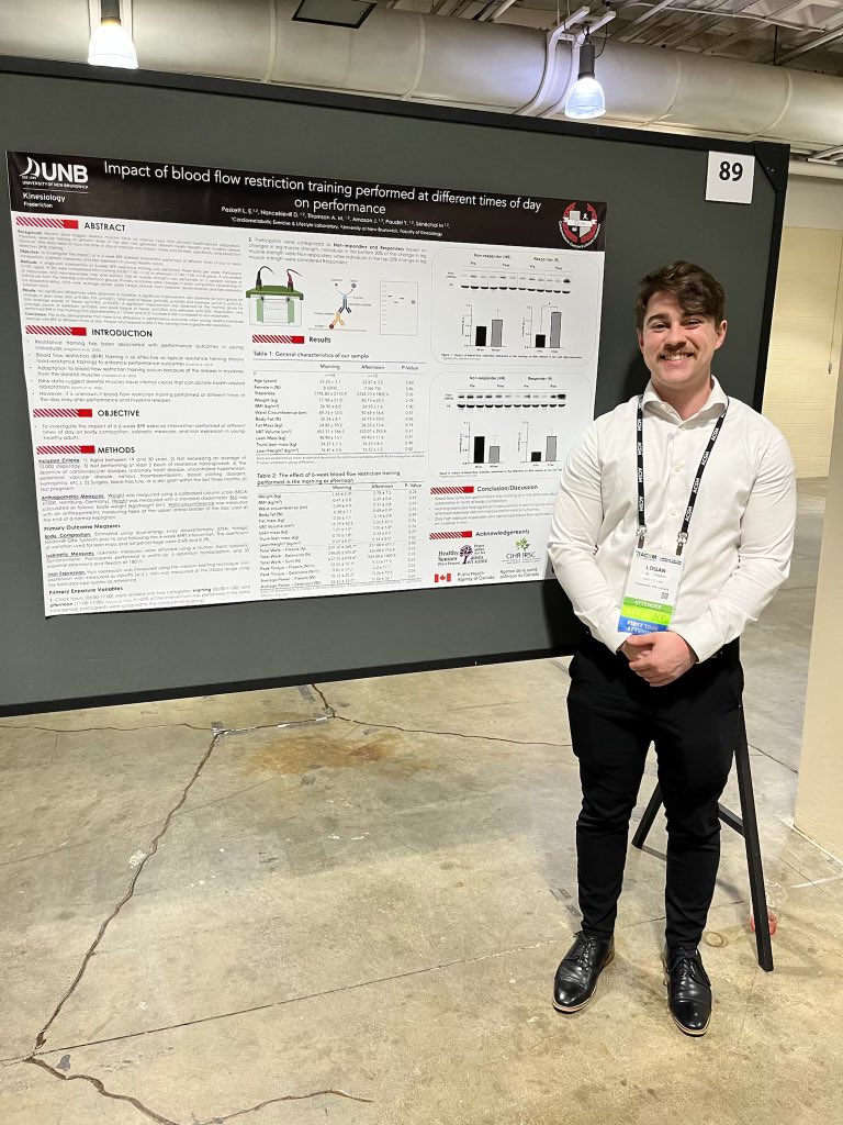 CELLAB (@unb_cellab) on Twitter photo Masters student Logan Peskett at #ACSM24 last week! <a href="/LoganPeskett/">Logan Peskett</a> shared his research on the impact of exercise timing 🕓 on body composition, strength & performance, and #irisin & #PGC1a with #BFR training 🏋️
<a href="/impartteam/">IMPART</a> <a href="/KinUNB/">UNB Kinesiology</a> <a href="/UNBResearch/">UNB Research</a> Masters student Logan Peskett at #ACSM24 last week! <a href="/LoganPeskett/">Logan Peskett</a> shared his research on the impact of exercise timing 🕓 on body composition, strength & performance, and #irisin & #PGC1a with #BFR training 🏋️
<a href="/impartteam/">IMPART</a> <a href="/KinUNB/">UNB Kinesiology</a> <a href="/UNBResearch/">UNB Research</a>