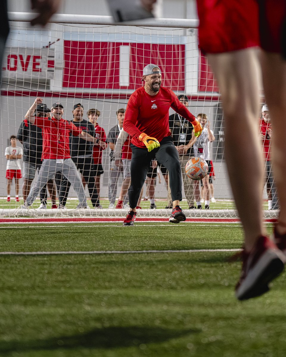 OhioStateFB's tweet photo. Don’t call it a comeback 🫣
     
The staff gets on the board with a win in penalty kicks ⚽️ 
    
Players up 4-1 https://t.co/NER3Z3rEoK