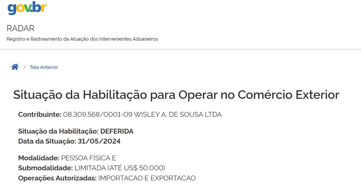 A coisa só melhora. O Ronaldinho do arroz só obteve habilitação para operar comércio exterior em 31/5 e, mesmo assim, limitado a U$50.000. É lógico que vai tentar terceirizar a operação.
