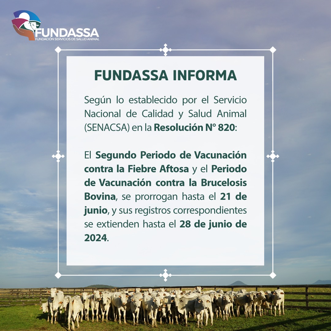 fundassa's tweet photo. ℹ️Compartimos información sobre el período de vacunación.
@SENACSA
#FUNDASSA
#UnAnimalSanoEsUnPaísSano https://t.co/ZyMfpKmvJy