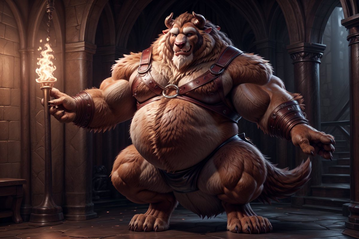 - Fat Friday! Harnesses and Leather! AI Beast Disney Furry DisneyBeast
