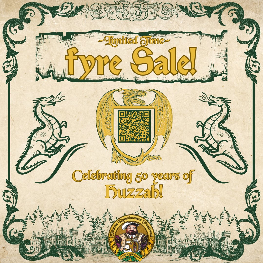 texrenfest's tweet photo. We announce the beginning of our next Fyre Sale! Purchase two adult tickets to be able to purchase two more for our Oktoberfest weekend at a noble rate, in celebration of our grand 50th Anniversary! 

 This sale will end this evening at 9 O' Clock!

https://t.co/s2gN1YJxzP https://t.co/GCiwIC4zH3