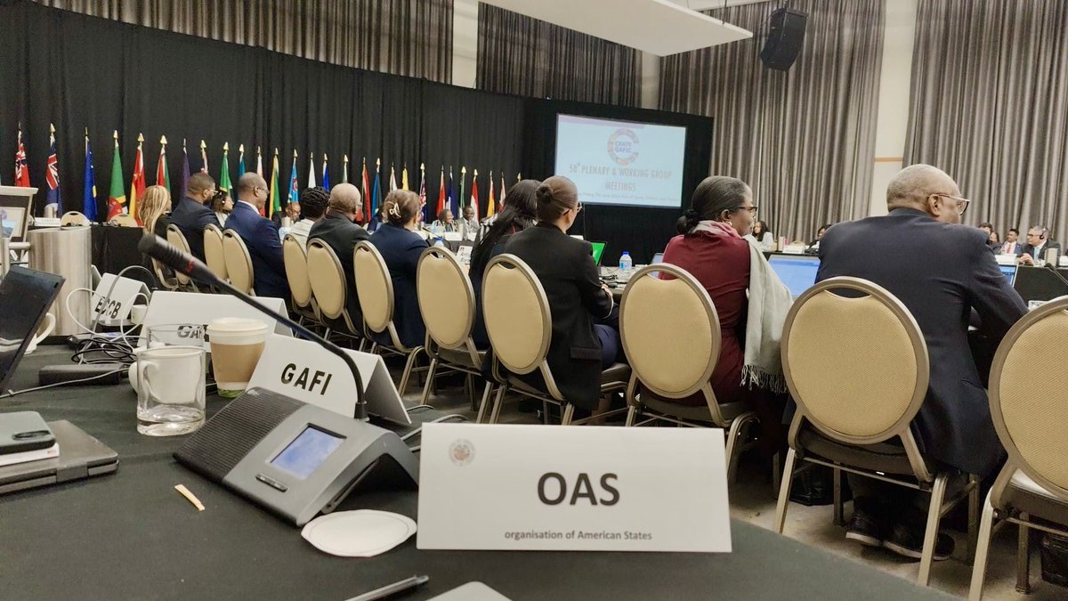 OEA_DDOT's tweet photo. #ThisWeek we participated as observers at the @CFATFGAFIC 58th Plenary and Working Group Meetings in Port of Spain, Trinidad and Tobago🇹🇹.
#OAS #OAS_DTOC #FATF #CFATF #OEA #OEA_DDOT #GAFI #GAFIC https://t.co/15e2LFtgHP