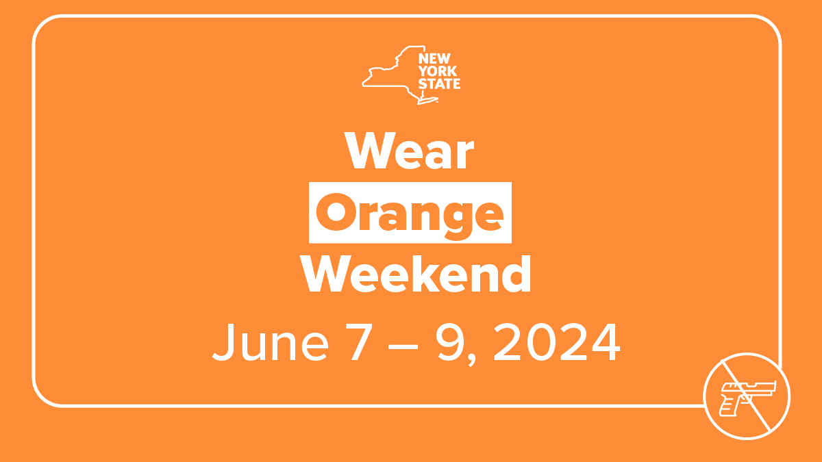 NYSDCJS's tweet photo. Landmarks across New York State - including @OneWTC, @WOTHSHP and Niagara Falls - will be illuminated orange tonight to mark National Gun Violence Awareness Day, which kicks of #WearOrange Weekend. Are you ready to show your support for ending gun violence? https://t.co/b0yCQTfCvG