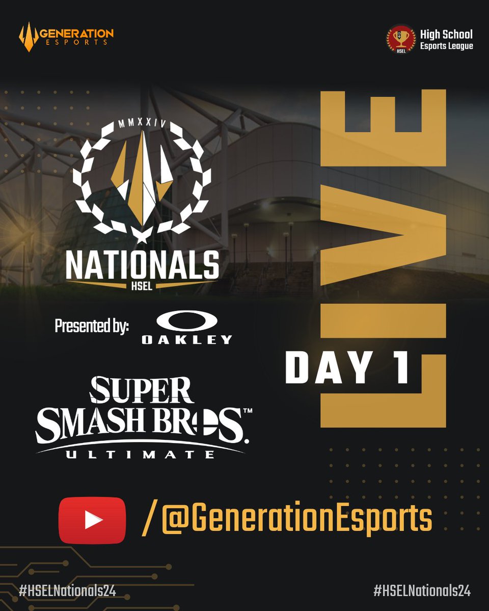 #SSBU streamed matches are live now at Youtube.com/@GenerationEsp… for the #HSELNationals24 presented by <a href="/oakley/">Oakley</a>.