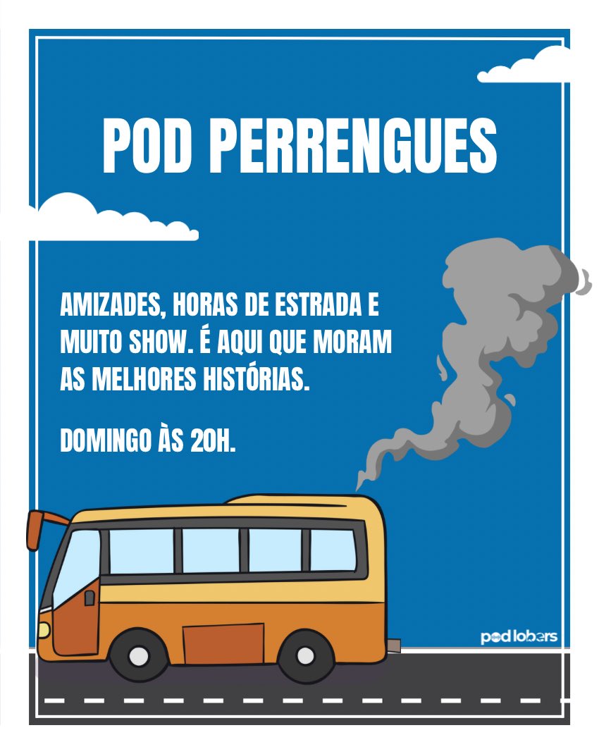 podlobers's tweet photo. É hora do #PodPerrengues!
Como tradição de turnê e com o fim do primeiro semestre da SUPERTURNÊ, indispensável não comentar todas as nossas viagens, loucuras e vivências. Você que viveu um ou dez shows, está mais que convidado pra contar todas as suas melhores e piores histórias pra nós.
Até domingo! 🚌