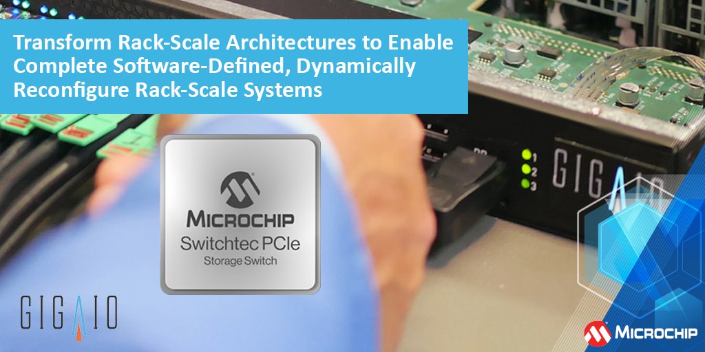 MicrochipTech's tweet photo. Learn how our PCIe® switches permit scaling of @giga_io AI computing systems to tackle the extremely large size of models created by generative AI and other novel AI applications: https://t.co/vZkjKLPusO and https://t.co/F1CGhXHUJA. #AI #Switchtec #DataCenter https://t.co/yu87wDGB01
